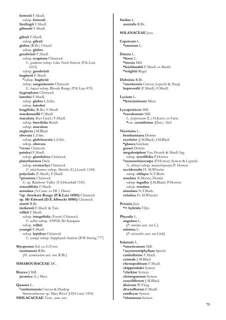 Checklist of the Vascular Plants of the NorthernTerritory