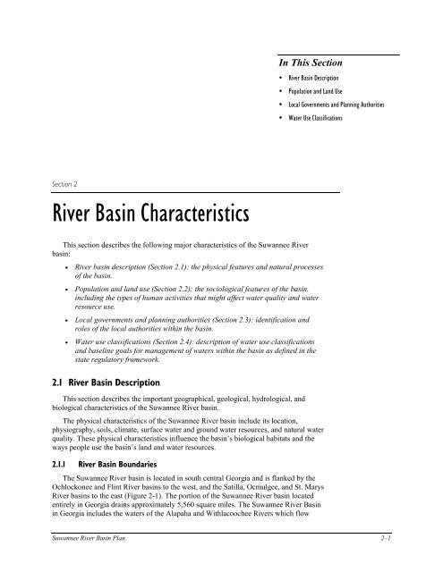 River Basin Characteristics - Georgia Environmental Protection ...