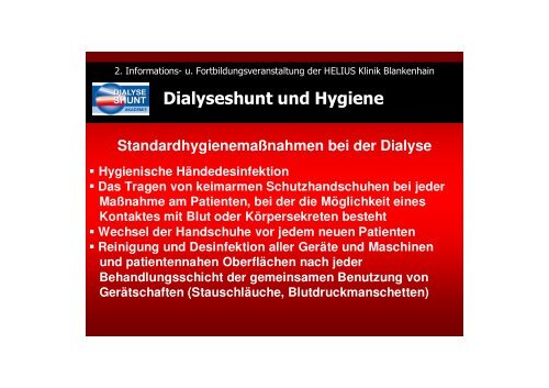 Dialyseshunt und Hygiene