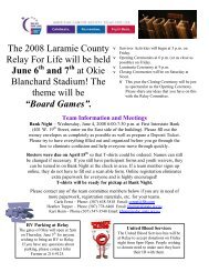 RFL Newsletter May 08 - Relay For Life
