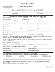 Visitor's Request Form - Oklahoma Department of Corrections