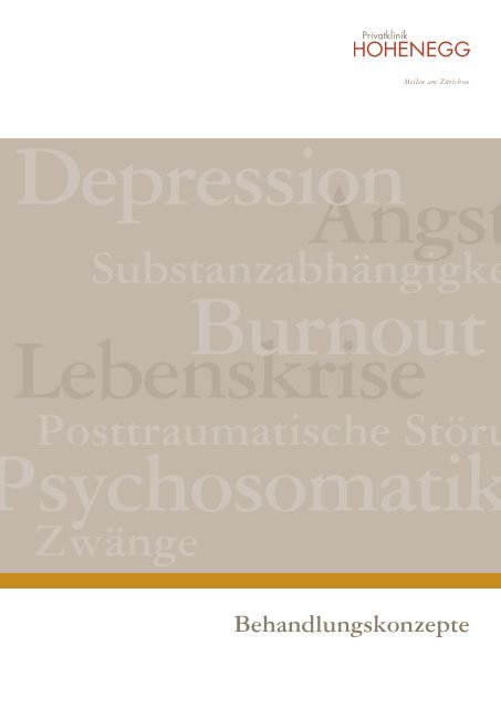 Behandlungskonzept Depression und Angst Privatklinik Hohenegg
