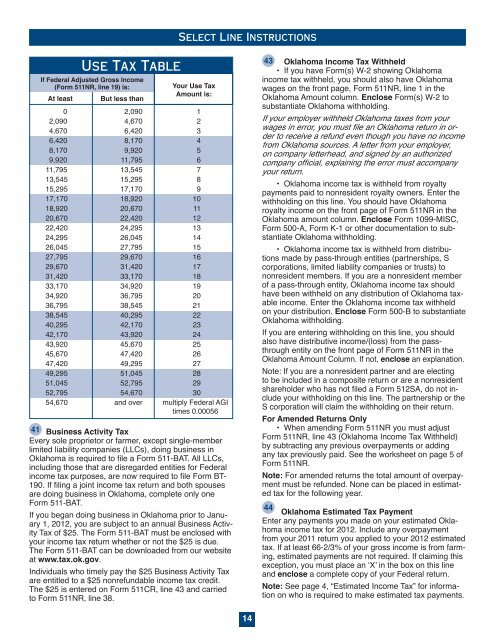 2012 Oklahoma Individual Income Tax Forms and Instructions for ...