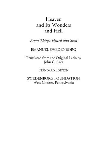 Heaven and Hell - Swedenborg Foundation