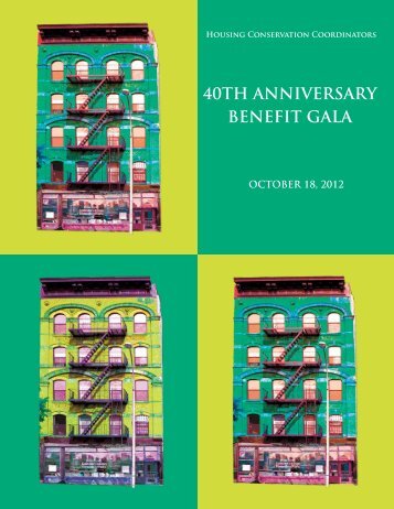 40th anniversary benefit gala - Housing Conservation Coordinators
