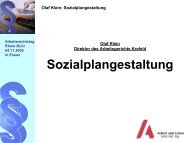 Olaf Klein: Sozialplangestaltung - Arbeit und Leben NRW