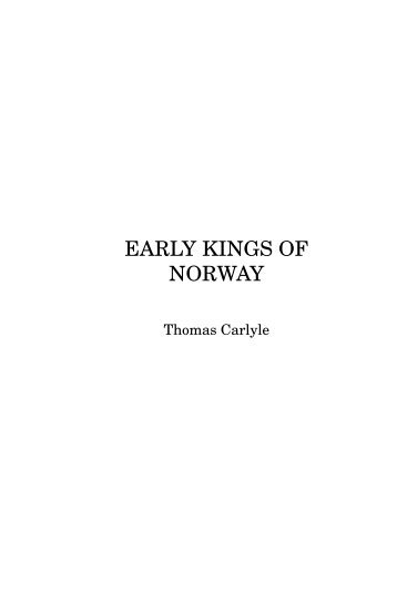 EARLY KINGS OF NORWAY - Ron Burkey's Project Page