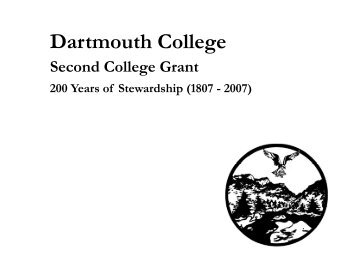 Second College Grant: 200 Years of Stewardship, 1807 - Dartmouth ...