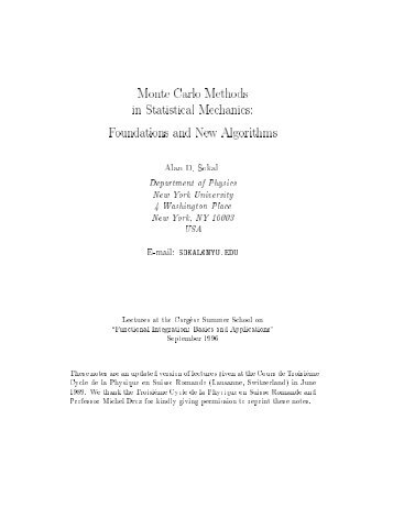 Monte Carlo Methods in Statistical Mechanics: Foundations and ...