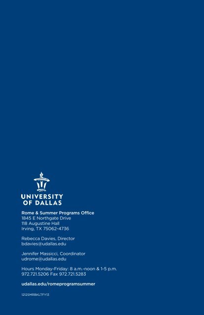 Program Brochure - University of Dallas