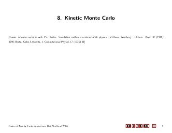 8. Kinetic Monte Carlo