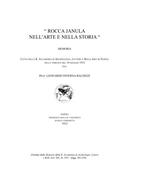 Emilio Pistilli, La Rocca Janula di Cassino attraverso - Studi Cassinati