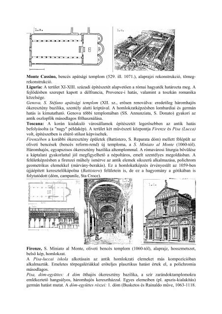Monte Cassino, bencés apátsági templom (529. ill. 1071.), alaprajzi ...