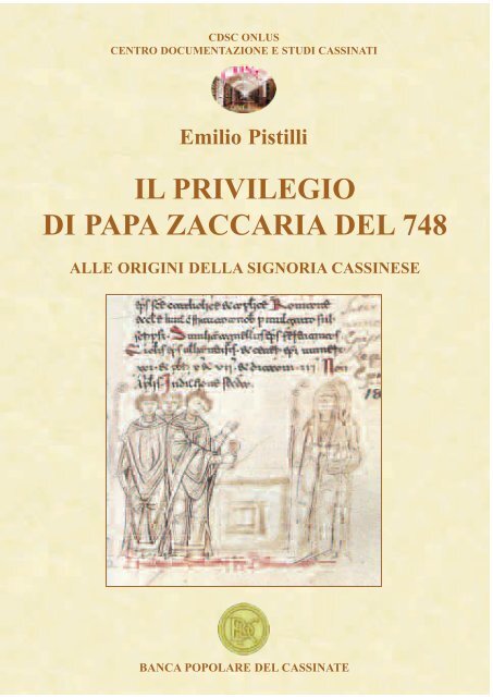 Emilio Pistilli, Il privilegio di papa Zaccaria del - Studi Cassinati