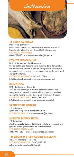 Manifestazioni libretto 2011.indd - Comune di Valstagna