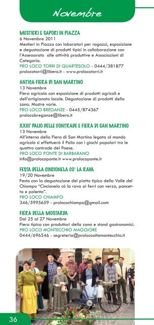 Manifestazioni libretto 2011.indd - Comune di Valstagna
