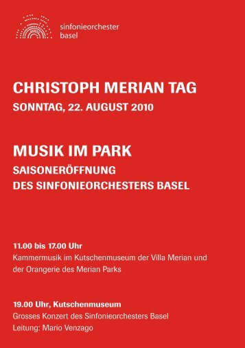 CHRISTOPH MERIAN TAG MUSIK IM PARK - beim ...