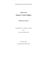 Amon G. Carter Papers - TCU Library - Texas Christian University
