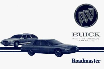 1995 Buick Roadmaster Owners Manual - GM Extended Warranty