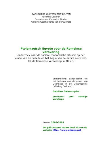 KATHOLIEKE UNIVERSITEIT LEUVEN - E-thesis