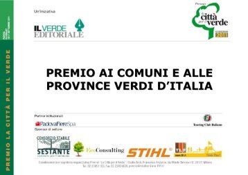 PREMIO AI COMUNI E ALLE PROVINCE VERDI ... - Il Verde Editoriale