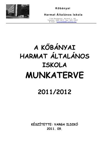 MUNKATERVE - Harmat Általános Iskola