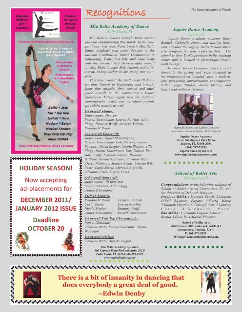 Florida's Premiere Dance Magazine - The Dance Magazine of Florida