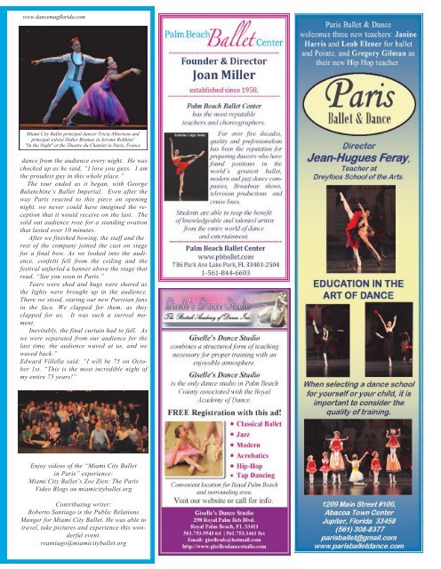 Florida's Premiere Dance Magazine - The Dance Magazine of Florida
