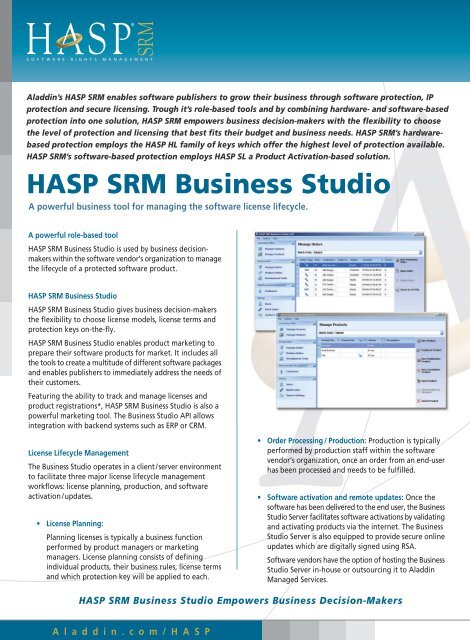 Hasp Srm Business Studio