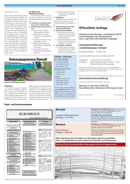 gemeindezentrum dreitannen ȁ samstag, 05 ... - Gemeinde Sirnach