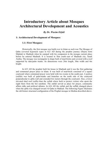 Introductory Article about Mosques Architectural Development and ...