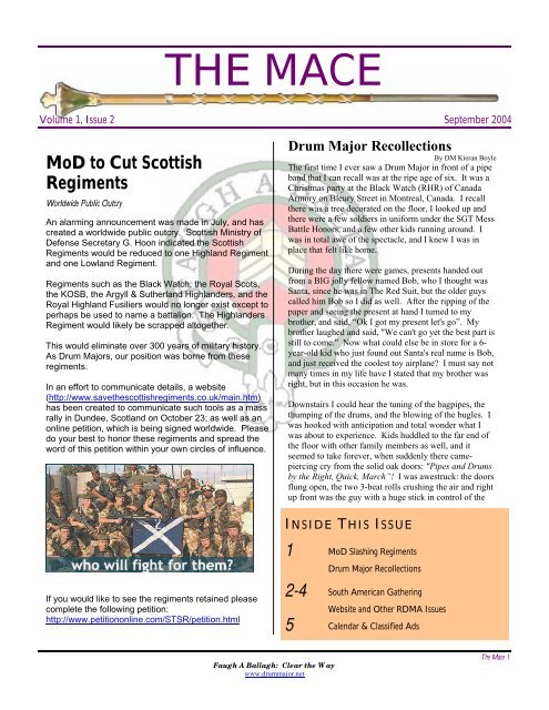 The Mace Vol 1 Issue 2 - Regimental Drum Major Association