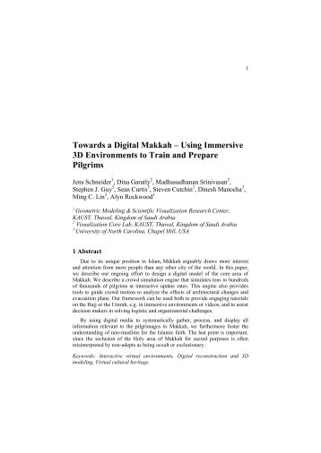 Towards a Digital Makkah - Geometric Algorithms for Modeling ...