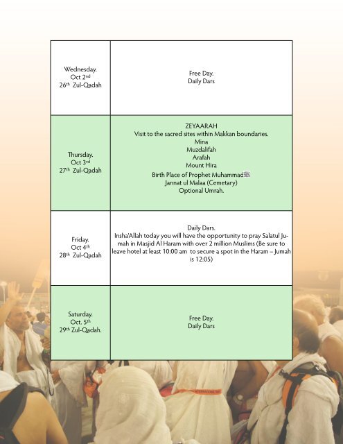 HAJJ 2013 ITINERARY (5A) PACKAGE - Sara International Travel