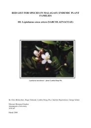 red list for species in malagasy endemic plant - Missouri Botanical ...