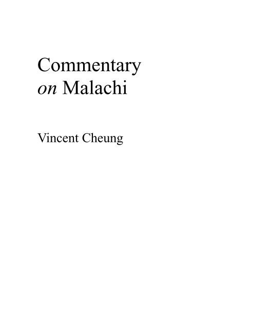 Commentary on Malachi
