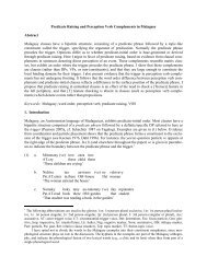 Predicate Raising and Perception Verb Complements in Malagasy ...