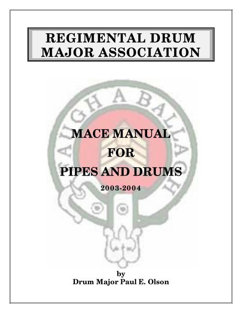 RDMA Mace Manual - Regimental Drum Major Association