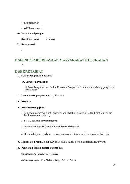 KECAMATAN LOWOKWARU - Pemerintah Kota Malang