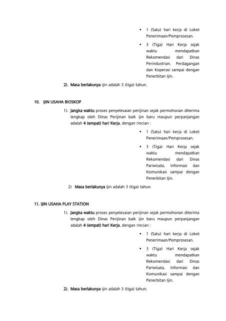 Lampiran Keputusan Kepala Dinas Perijinan Kota Malang NOMOR ...