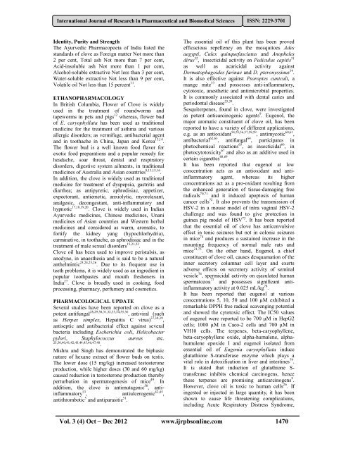 Eugenia caryophyllata Thunberg - International Journal of Research ...