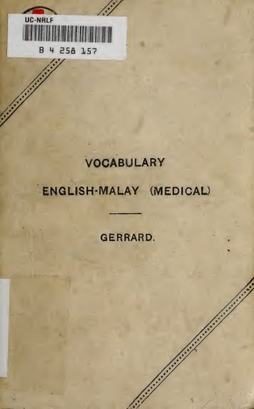 A vocabulary of Malay medical terms - Sabrizain.org