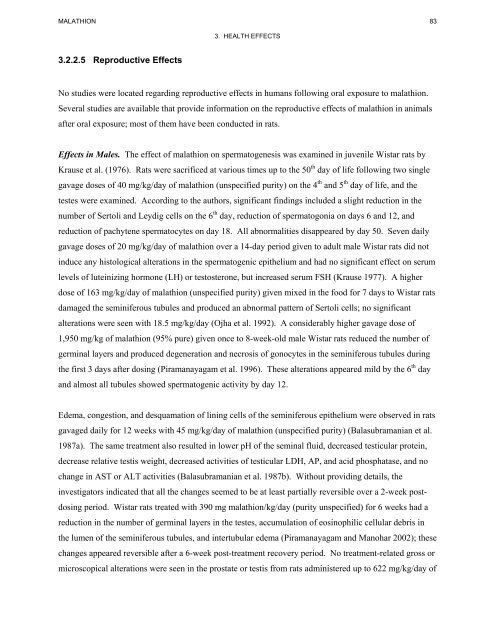 toxicological profile for malathion - Agency for Toxic Substances and ...