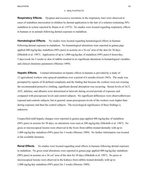 toxicological profile for malathion - Agency for Toxic Substances and ...