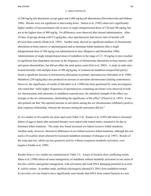 toxicological profile for malathion - Agency for Toxic Substances and ...