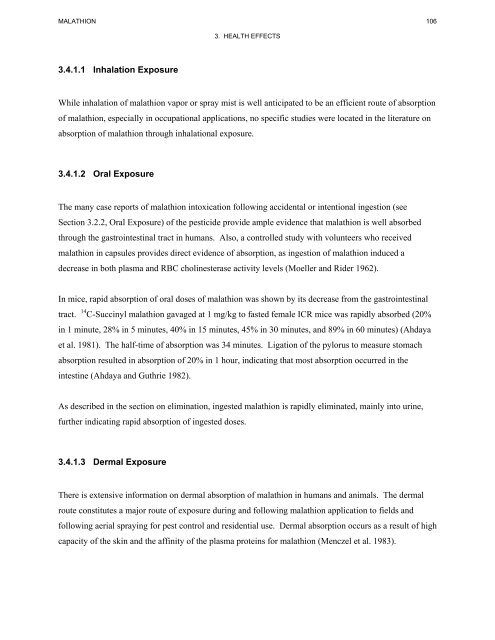 toxicological profile for malathion - Agency for Toxic Substances and ...