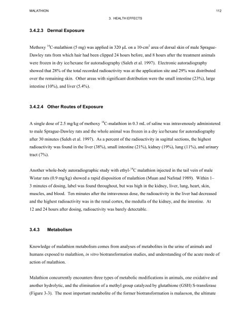 toxicological profile for malathion - Agency for Toxic Substances and ...