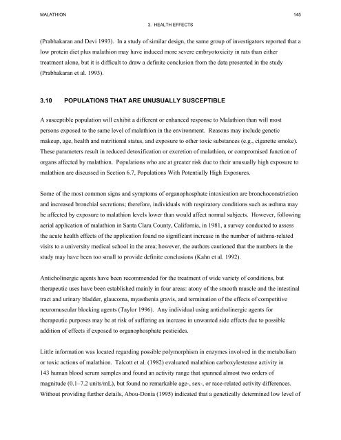 toxicological profile for malathion - Agency for Toxic Substances and ...