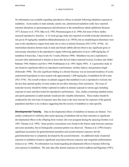 toxicological profile for malathion - Agency for Toxic Substances and ...