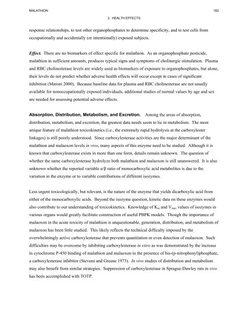 toxicological profile for malathion - Agency for Toxic Substances and ...